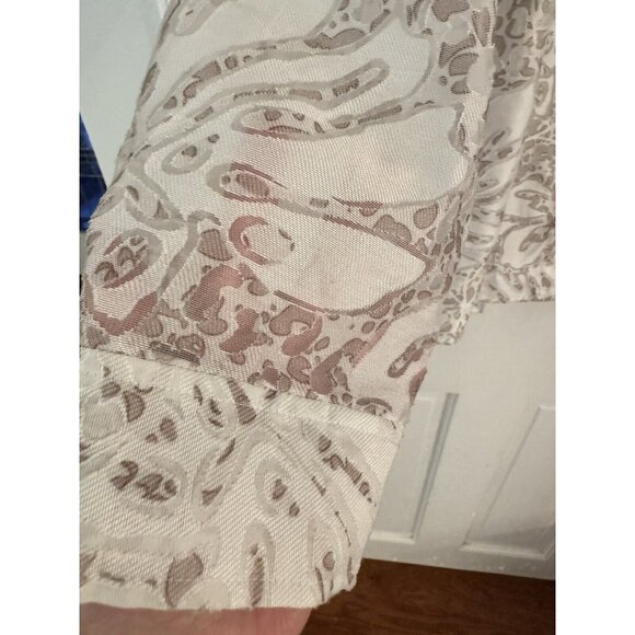 Alfred Dunner Women Aztec Sz 18 White Sheer Long Sleeve Button Up Floral Blouse - Picture 4 of 10